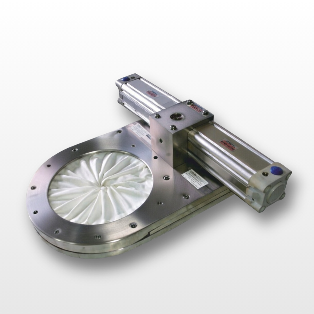 Fluidtecq™ Iris Diaphragm Valve with FDA-compliant sleeve for gentle, dust-tight powder handling in API production.  5. Smart Actuation / Automation Section